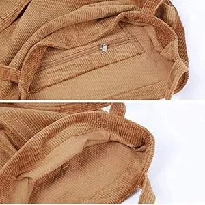 バッグ archive corduroy Leather shoulder bag Amazon.com: Kememo Corduroy Tote Bag with Zip, Shoulder Bag
